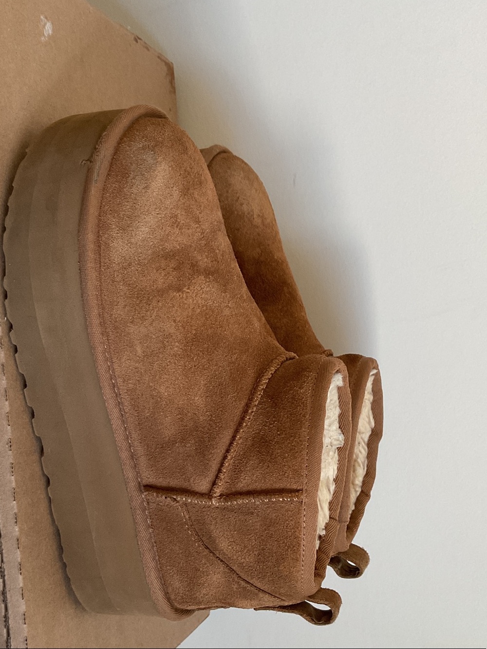 UGG Classic Short Shearling-Lined Booties in Chestnut - Picture 2 of 5